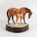 A Royal Worcester limited edition model, Prince's Grace and Foal, modelled by Doris Lindner,