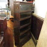 A five section oak Globe Wernicke bookcase, height 66.