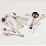 A set of six silver dessert spoons, with bead edge, Birmingham 1934, weight 8oz,