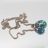 A cloisonné enamel egg pendant,