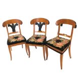 Three Biedermeier style single chairs,