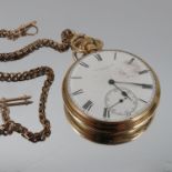 Joseph Player, London, an 18 carat gold open faced pocket watch,