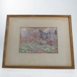 Beatrice Parsons, watercolour, Primroses Sussex, woodland scene,