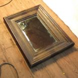 A rectangular wall mirror, with bevelled plate, the frame of simulated snake skin,