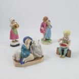 Four Royal Worcester figures, from the Nursery Rhymes series by Freda Doughty,