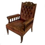 An Edwardian club armchair,