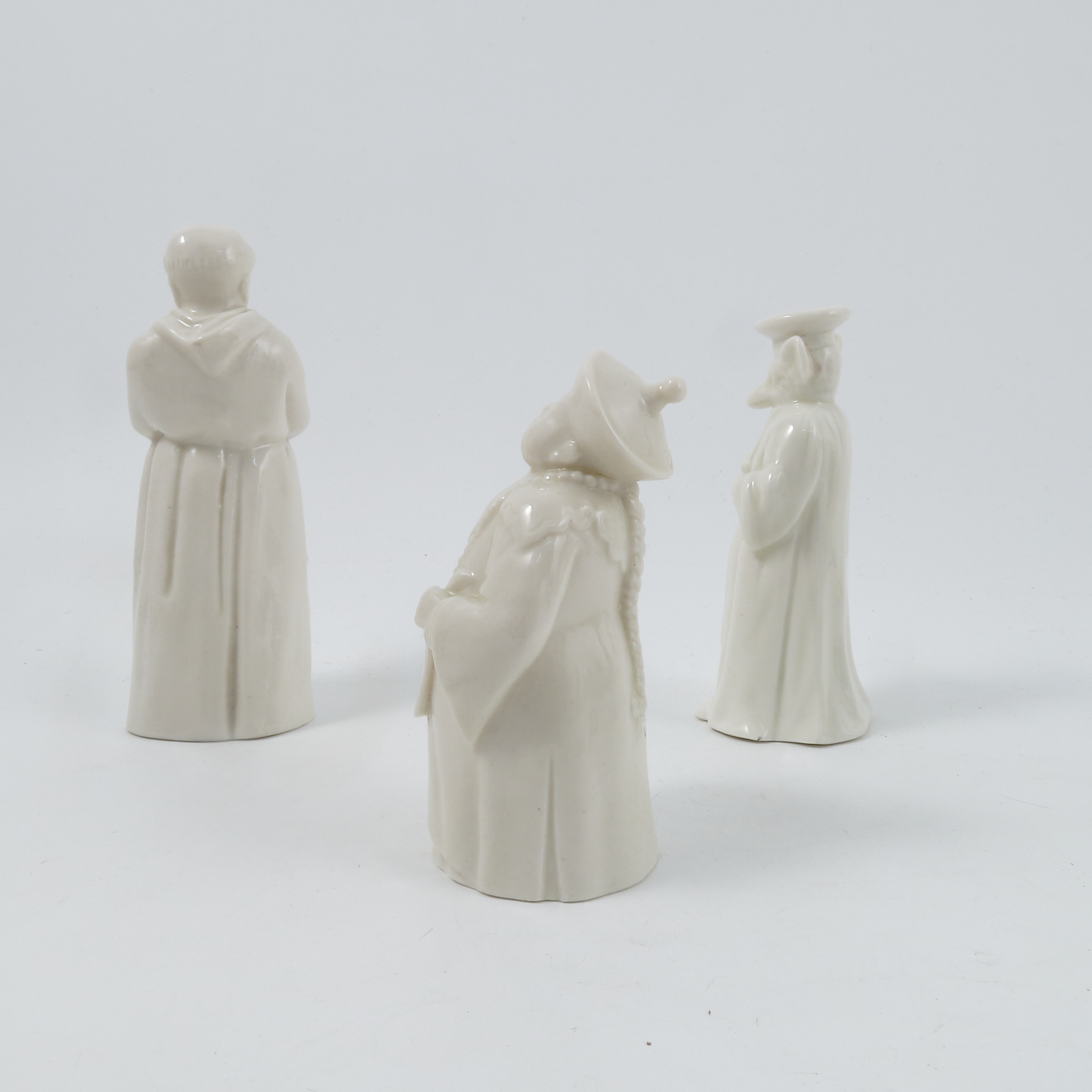Three Royal Worcester candle snuffers, unusually left in the white, comprising Mandarin, - Image 2 of 2