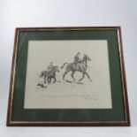 Lionel Edwards, two pencil sketches, hounds and huntsmen and hounds swimming, 5.