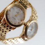 Omega, DeVille Prestige, a lady's 18 carat gold quartz bracelet watch,