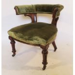 A Victorian mahogany club chair, with hoop back,