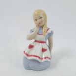 A Royal Worcester figure, of Alice, from the Alice in Wonderland Series by Freda Doughty, shape no.