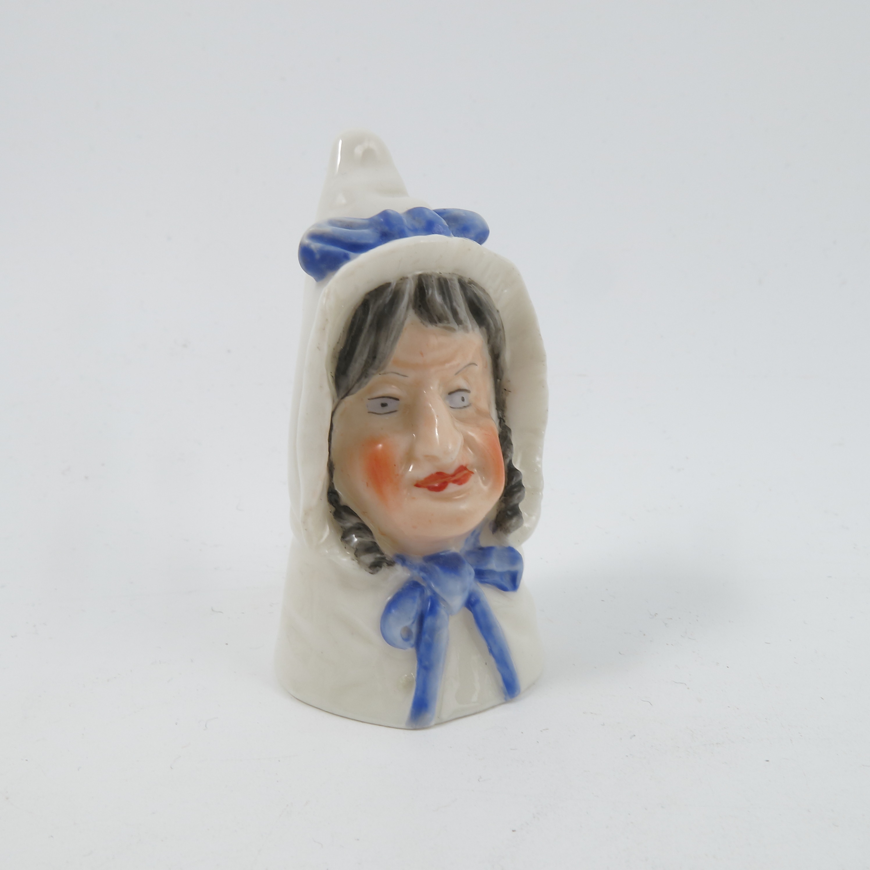 Four Royal Worcester candle snuffers, Mr and Mrs Caudle, date letter N and S, Owl, dated 1893, - Image 3 of 5