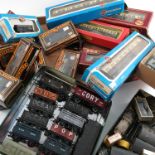 A large collection of model railway, to include Hornby, with track, tenders, trains,