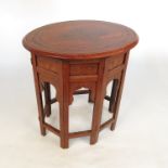 An Eastern inlaid oval occasional table, with fixed top, diameter 20ins,