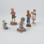 Five Royal Worcester figures, from the Children of the Nations Series by Freda Doughty,