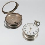 Alex Callam, London, a George III silver pair cased pocket watch, both cases by maker IR incuse,