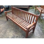 Two wooden garden benches,