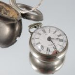 John? Fry of Sutton, a William IV silver pair cased pocket watch, both cases by R P gothic script,