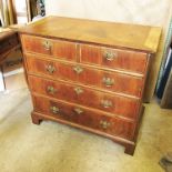 A 19th century walnut chest of drawers, having crossbanded decoration,