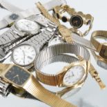 A collection of nine ladies and gentlemens dress watches, brands include Seiko,