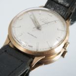 Lanco, a gentleman's 9 carat gold mechanical wrist watch, hallmarked Edinburgh 1961,