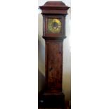 An Antique long case clock, the brass square dial inscribed John Voyce Dean, with brass spandrels,