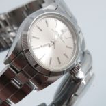 Rolex Oyster Perpetual, a lady's stainless steel bracelet watch,
