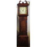 An Antique mahogany cased long case clock, with square painted dial,