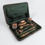 A late Victorian 9 carat gold manicure set, by Levi & Salaman, Birmingham 1900,