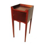 A mahogany bedside cabinet, fitted with a cupboard below a gallery top, width 14.