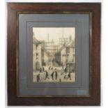 Raymond Gilronan, pair of black and white prints, Lowry style street scenes, 15.