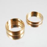 A 22 carat gold wedding ring, together with another similar, 6.