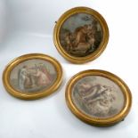 Three 19th century circular colour stipple engravings, after Kauffman, Classical subjects,