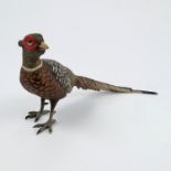 A cold painted bronze model, of a pheasant, stamped Austria, height 3.