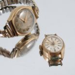 Smith De Luxe, a lady's 9 carat gold mechanical wrist watch on an expanding metal bracelet,