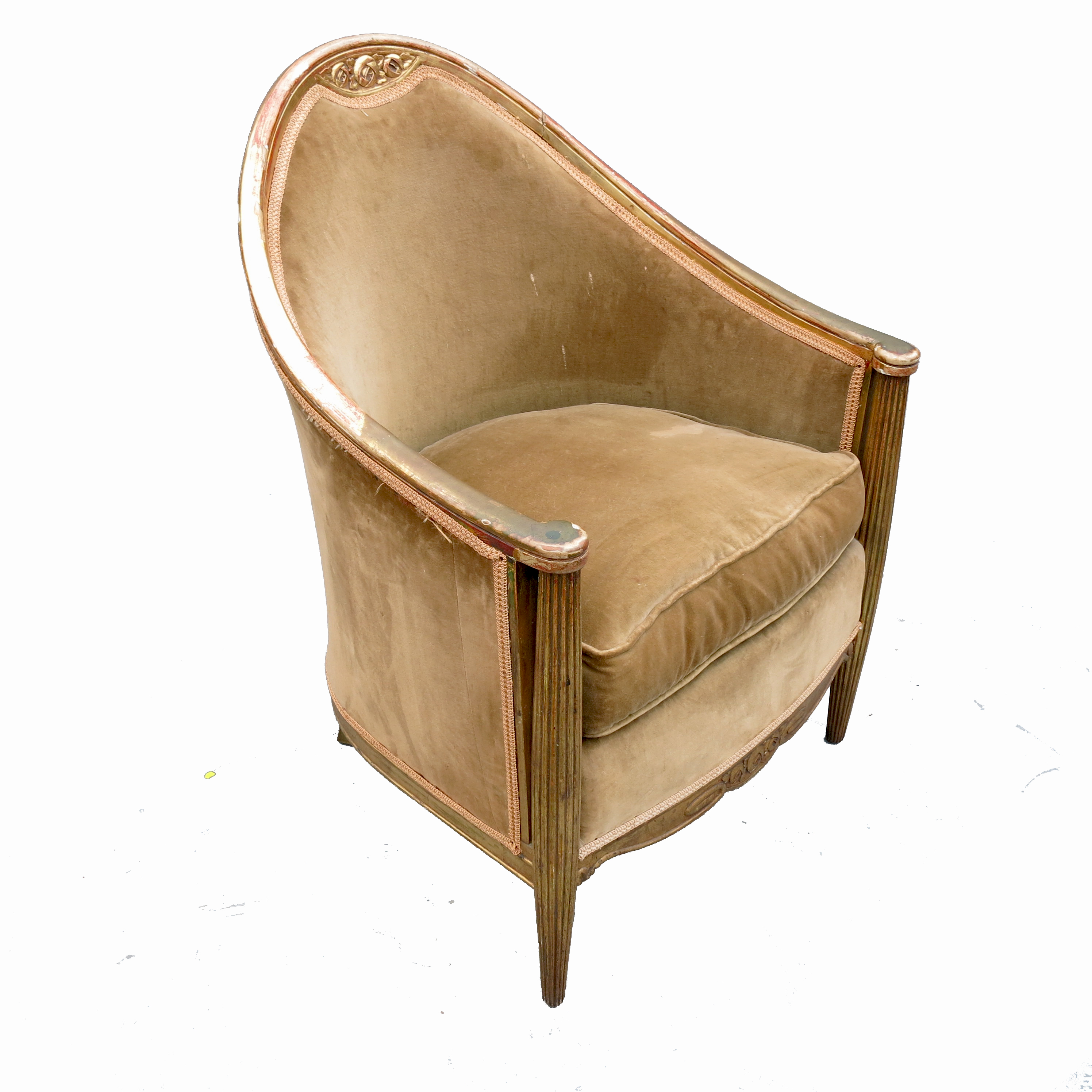 A 19th century gilt frame tub chair,