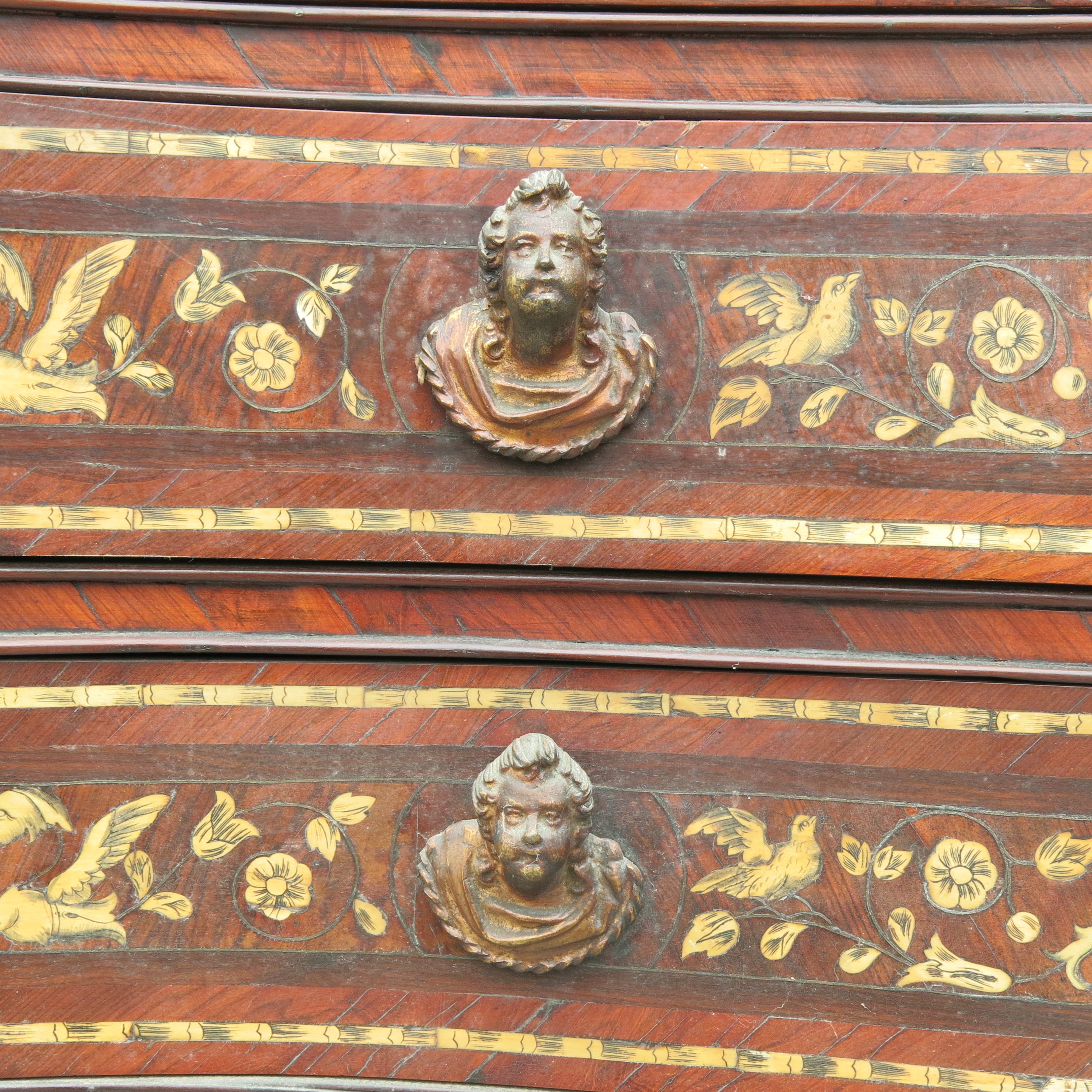 A continental commode, probably 18th century Italian/Milanese, of serpentine outline, - Image 2 of 23