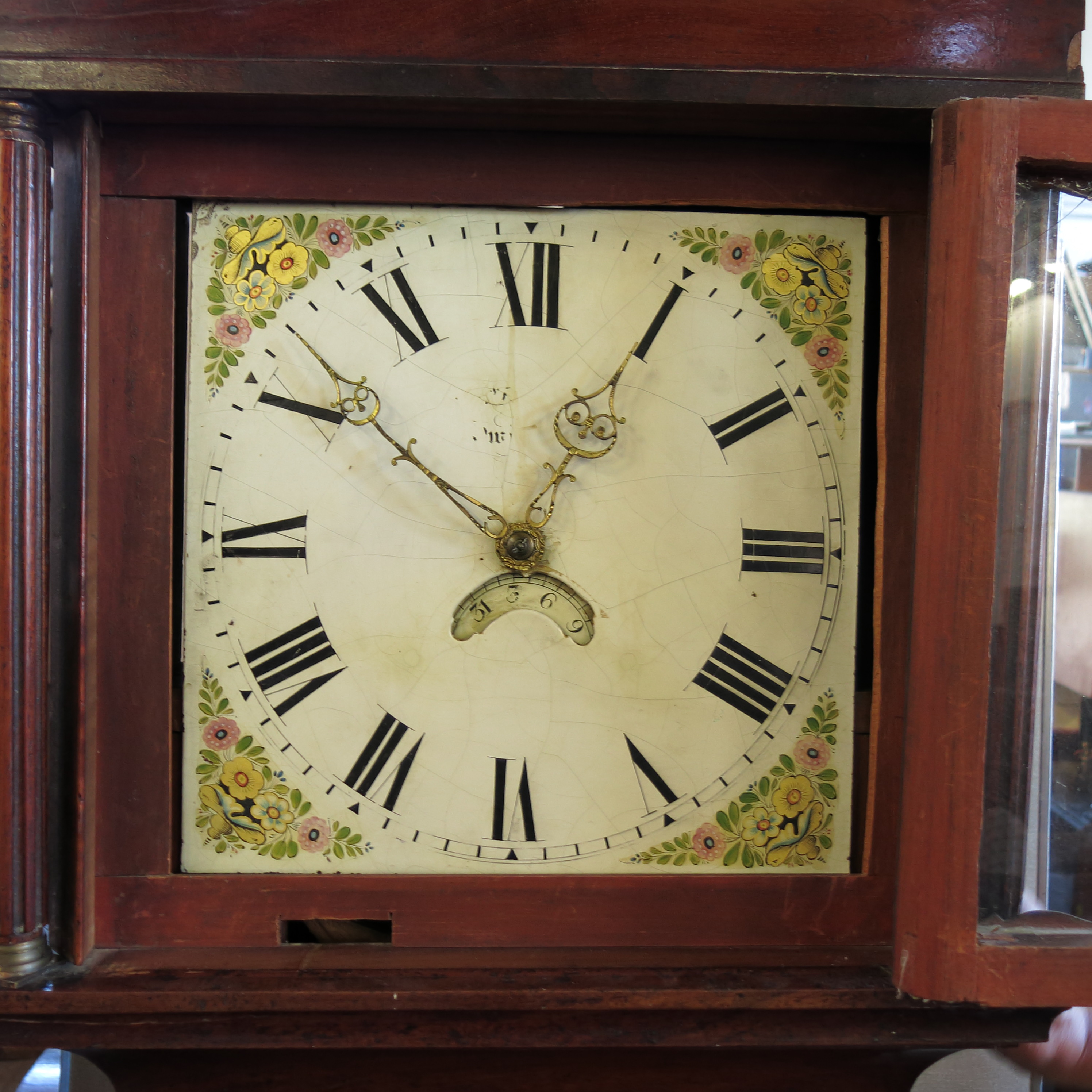 An Antique mahogany cased long case clock, with square painted dial, - Image 2 of 3