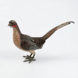 A cold painted bronze model, of a pheasant, stamped Austria, height 6ins,