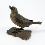 A Bergman cold painted bronze inkwell, formed as a bird, with hinged neck,