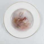 A Royal Worcester plate, decorated with snipe by J