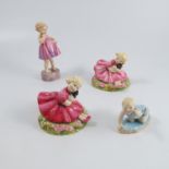 Four Royal Worcester figures, two of Rose by Anne