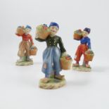 Three Royal Worcester figures, of The Dutch Boy mo