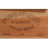 2001 Chateau Grand Puy-Lacoste, Pauillac, 12 bottle case
