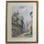 C J Keats, watercolour, city scene, signed Rouen 1933, 20ins x 12.5ins