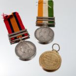 A Kings South Africa medal, with bars for 1901 and 1902, together with a Queens South Africa