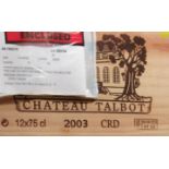 2003 Chateau Talbot, St Julien, 12 bottle case