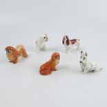 Five Royal Worcester small dog models, comprising