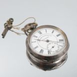 Ford & Galloway Ltd, Birmingham, a silver open faced pocket watch, with white enamel dial and