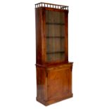 A 19th century walnut cabinet, having a glazed doo